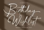 Birthday Wishlist Signature Font