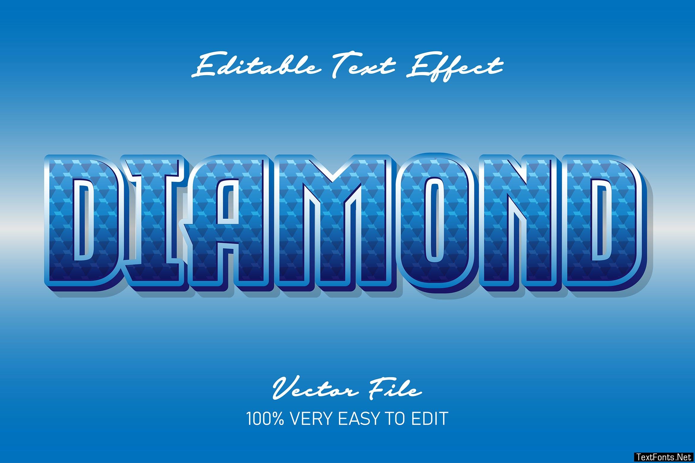 Blue diamond text effect