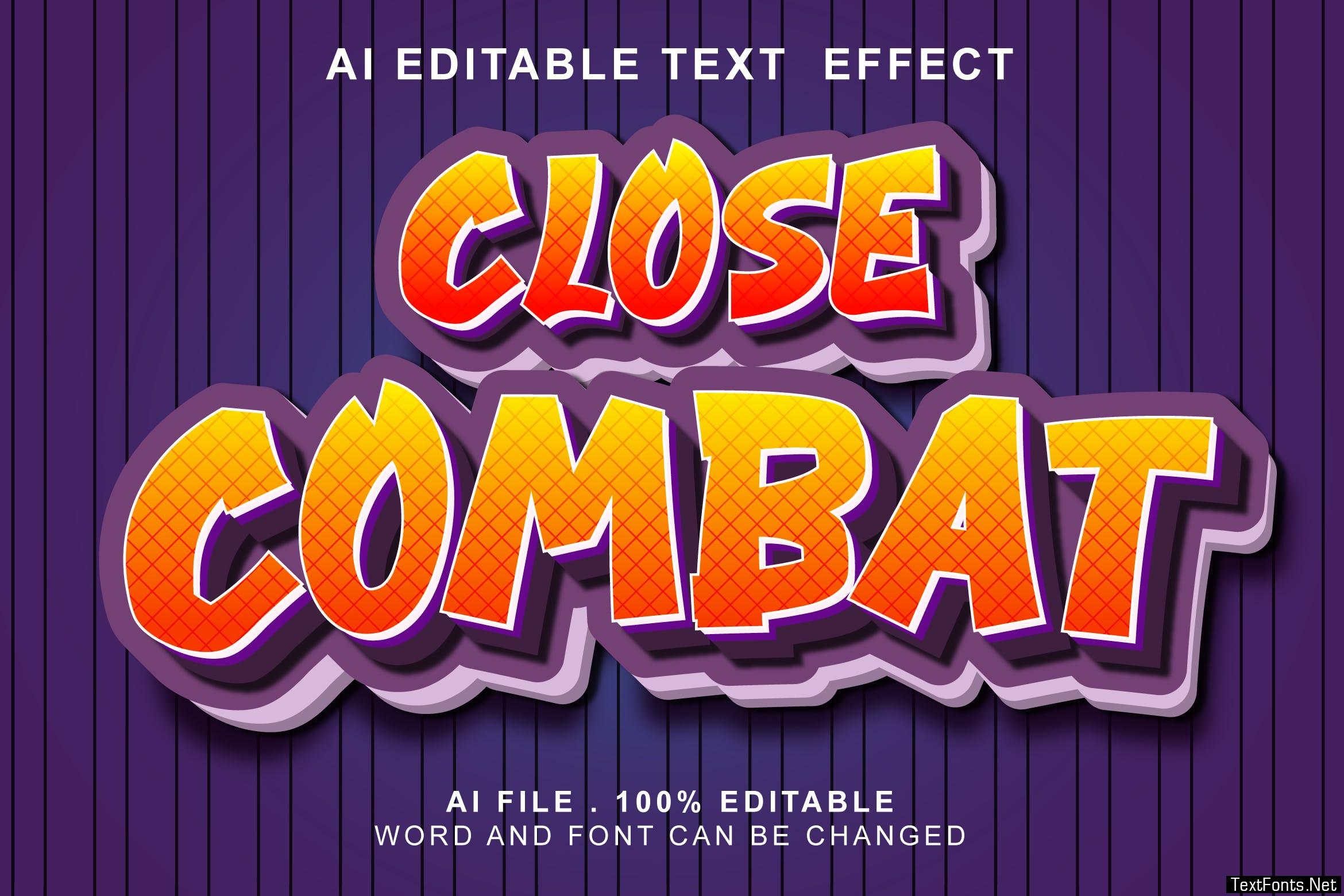 Close Combat 3d Text Effect