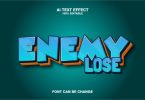 Enemy Lose 3d Text Effect