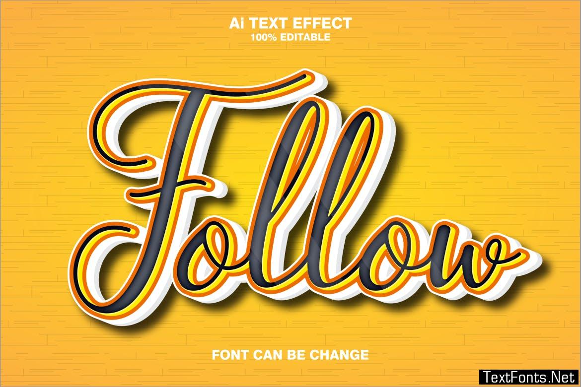 Follow 3d Text Effect
