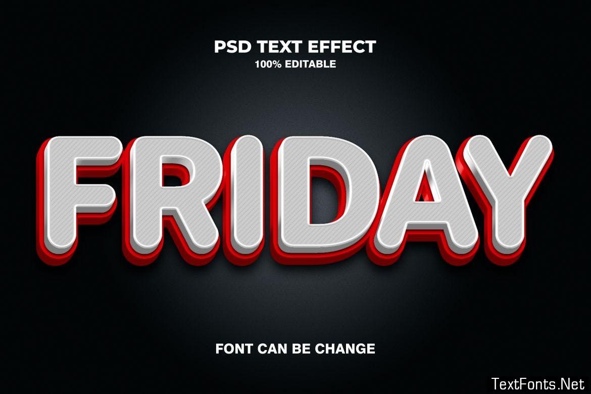 Friday 3d Text Effect