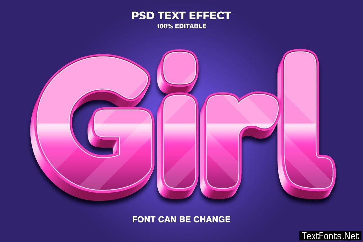 Girl 3d Text Effect