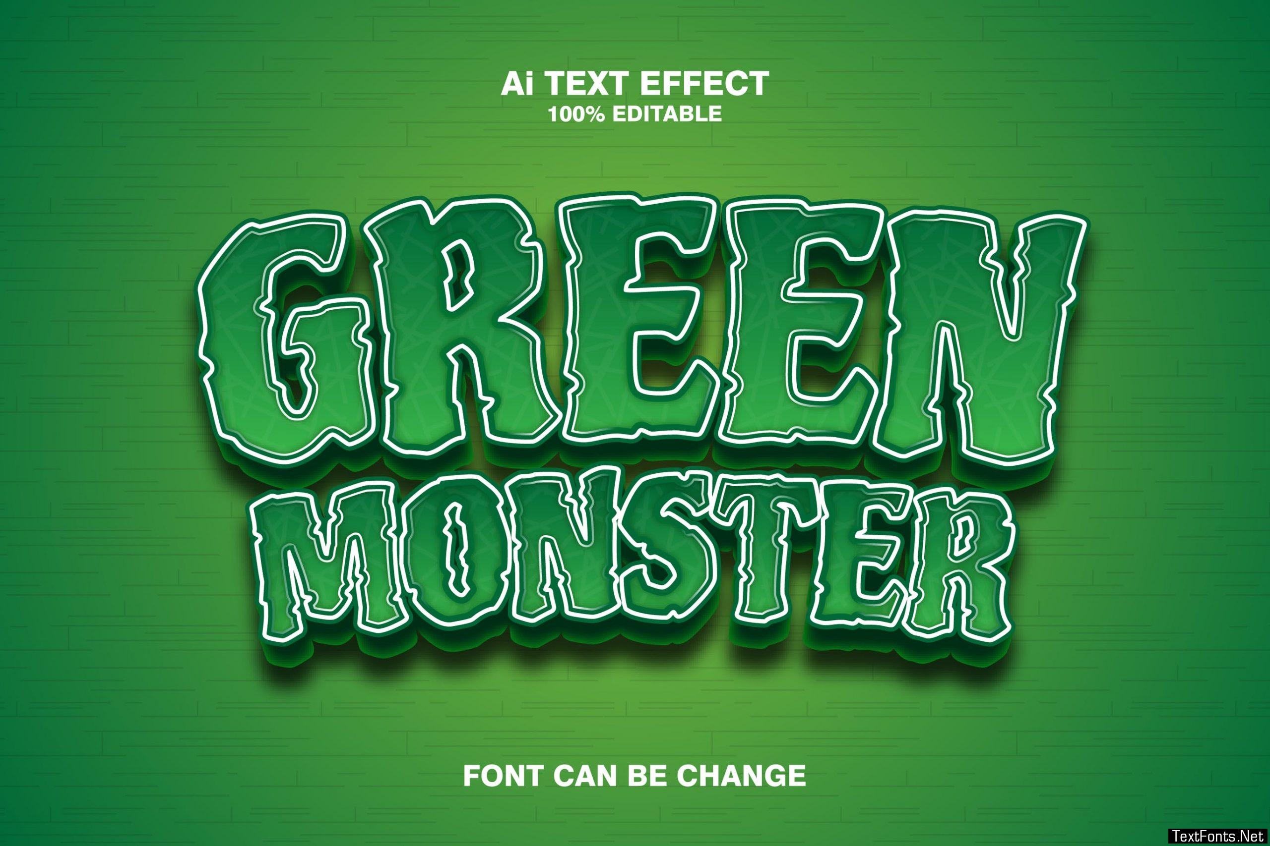 Green Monster 3d Text Effect