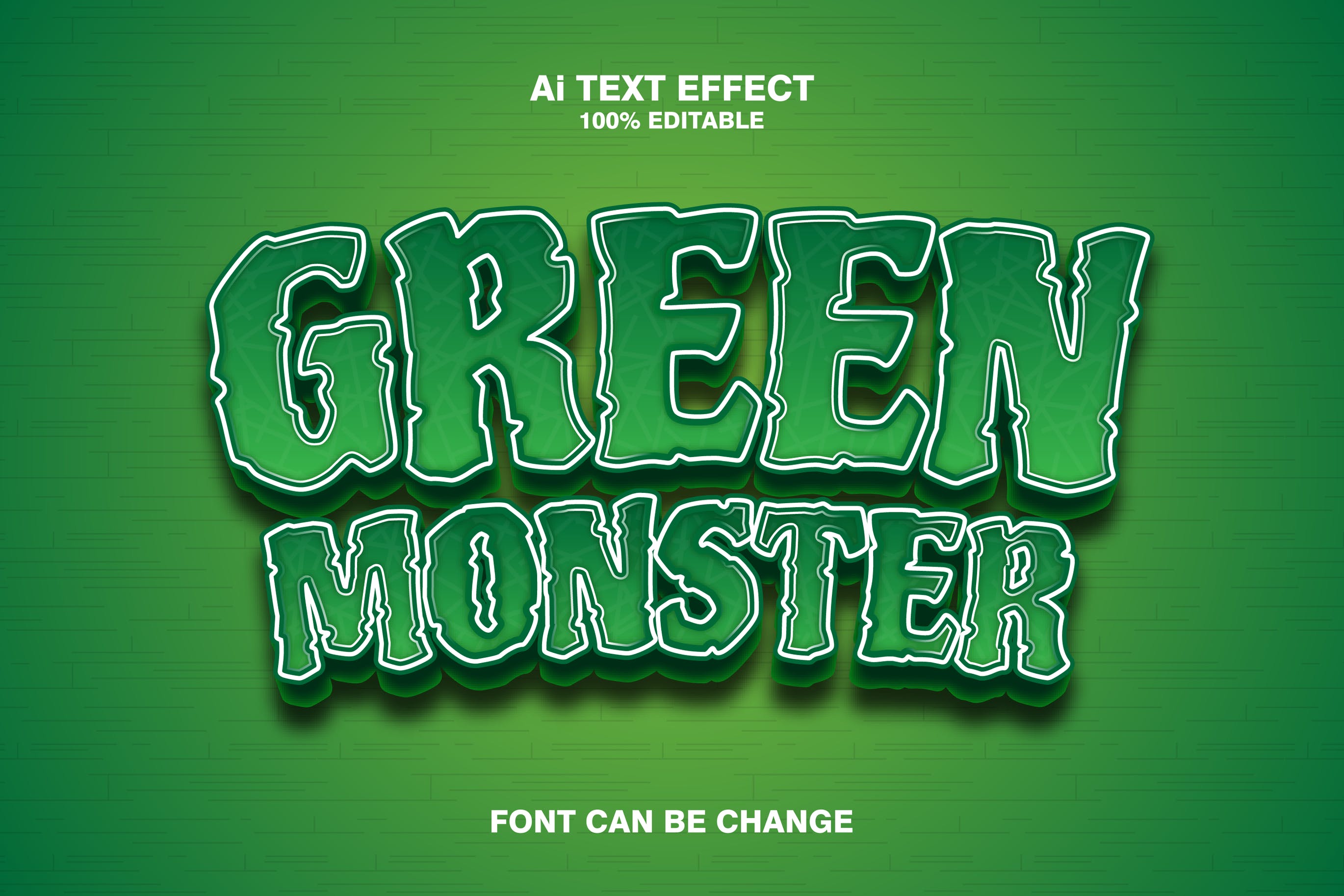 Green Monster 3d Text Effect