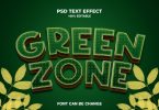 Green Zone 3d Text Effect
