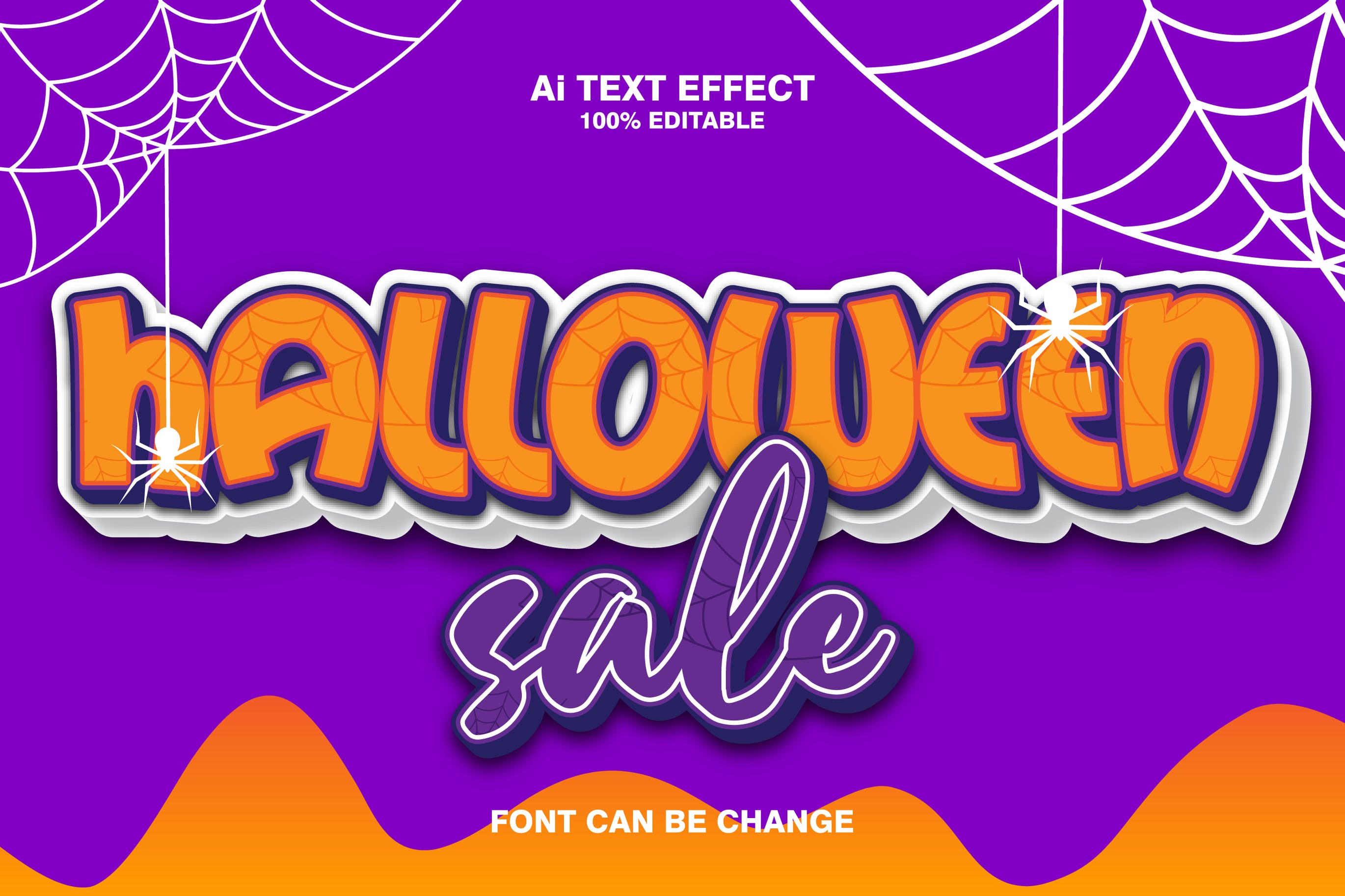 Halloween Sale 3d Text Effect