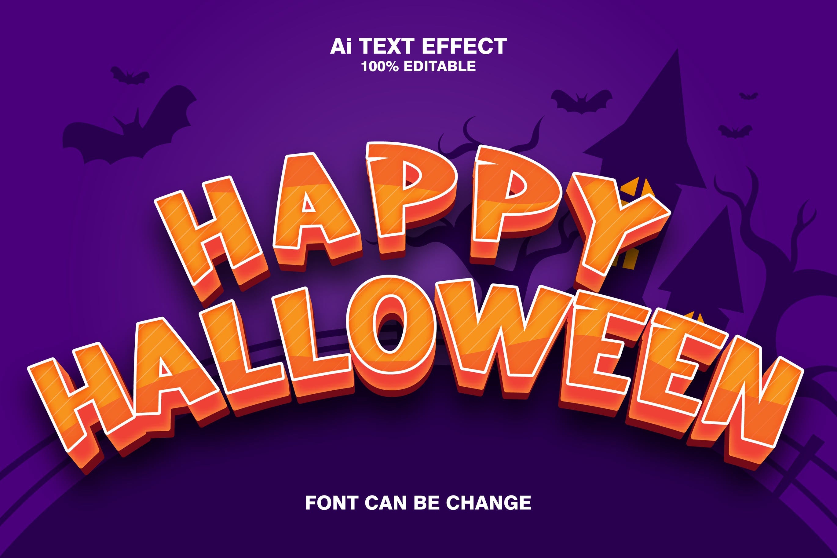 Happy Halloween 3d Text Effect