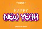 Happy New Year 3d Text Effect