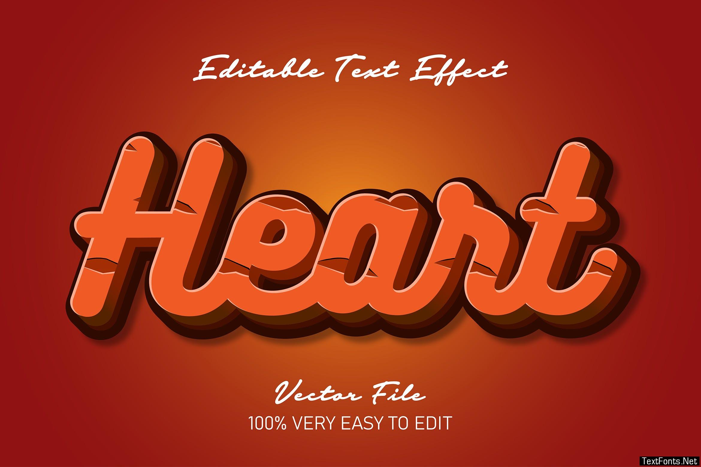 heart text effect