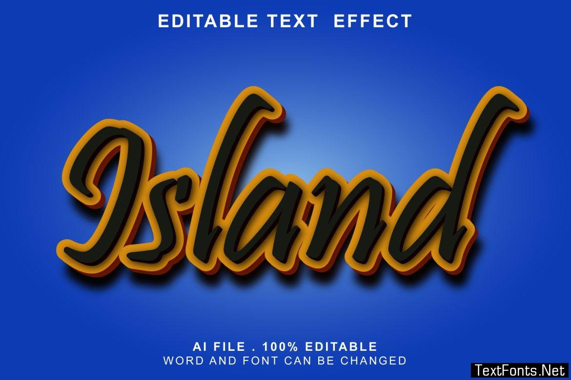 Island 3d Text Effect