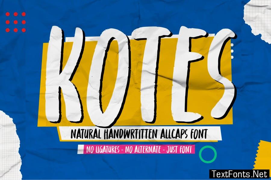 Kotes - Natural Handwritten Allcaps Font