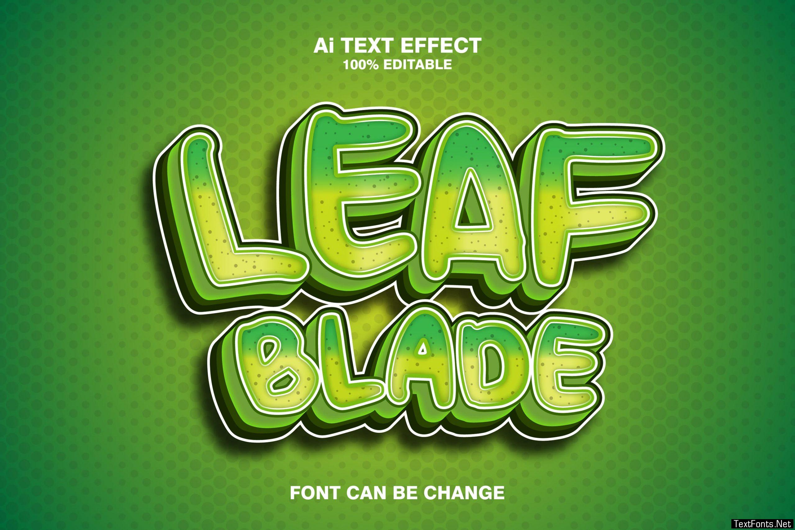 Leaf Blade 3d Text Effect