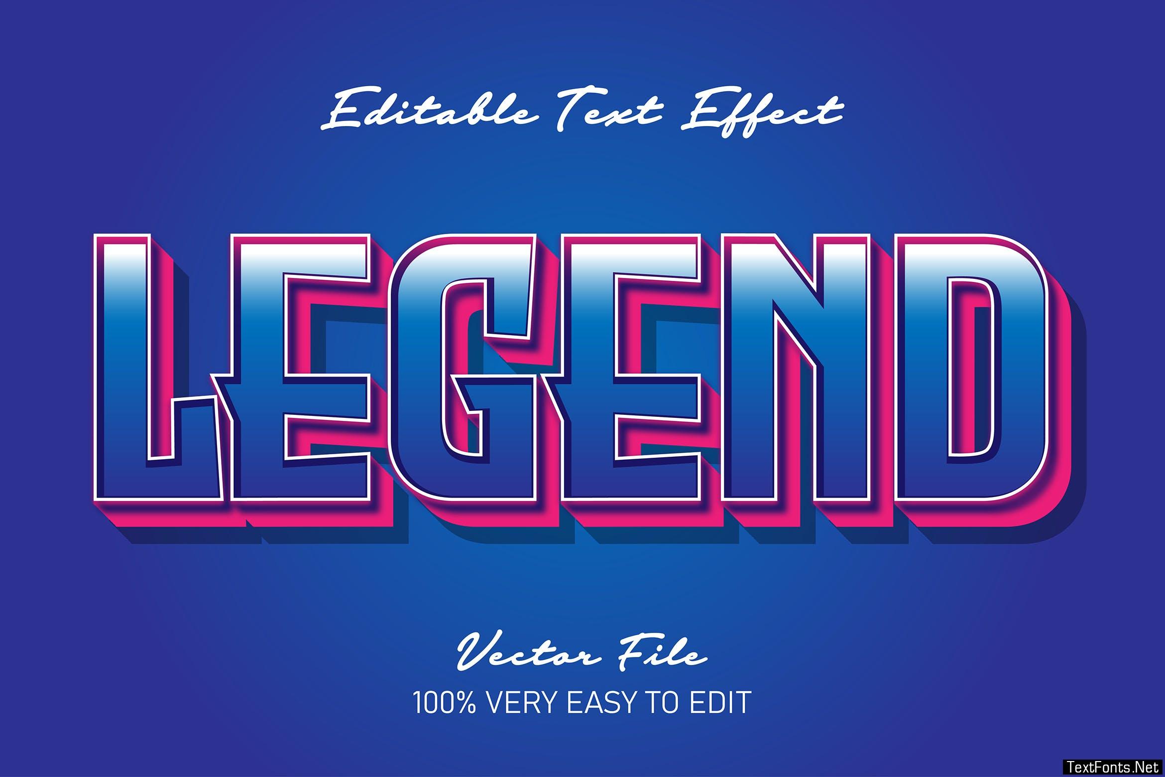 Legend red blue modern text effect