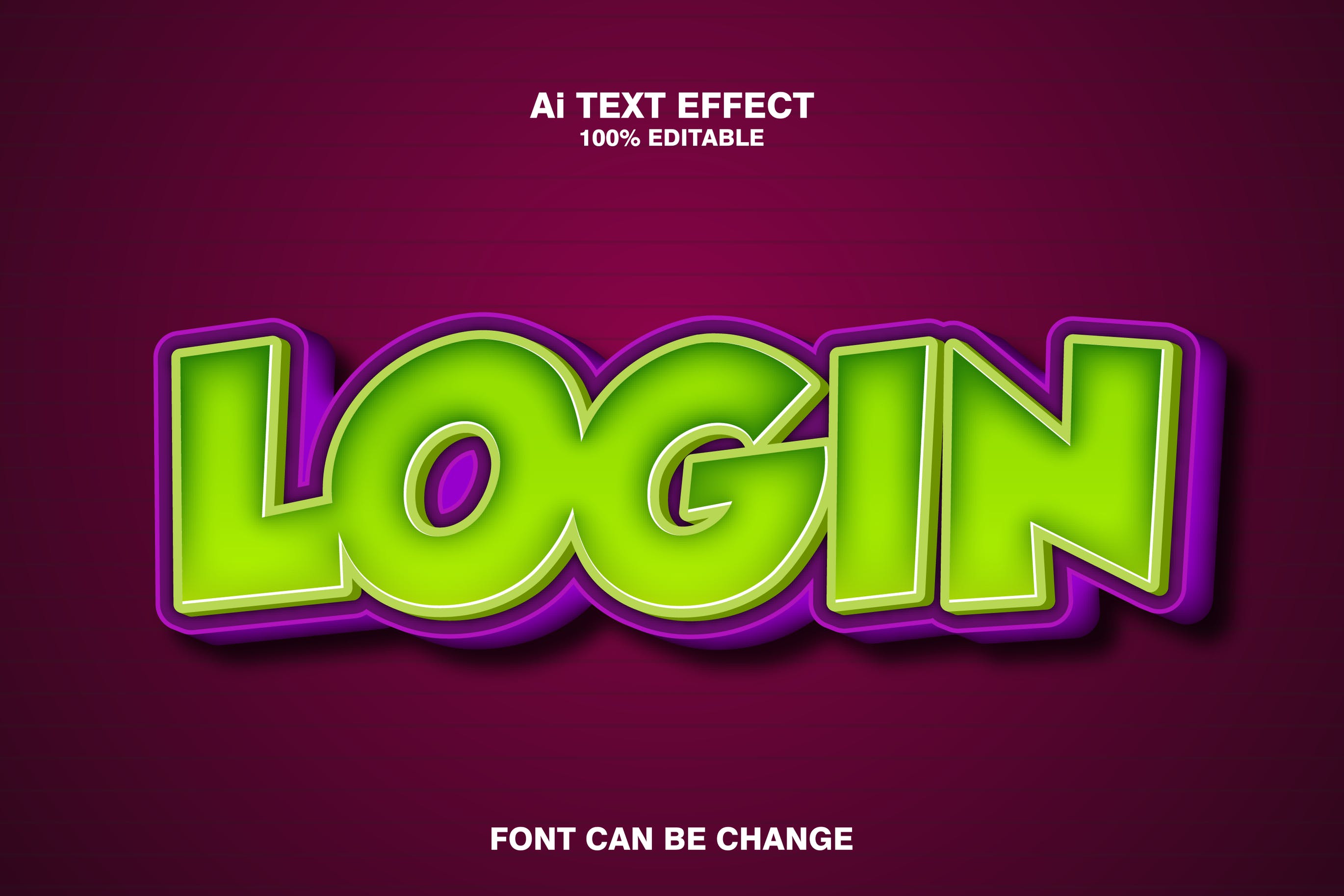 Login 3d Text Effect