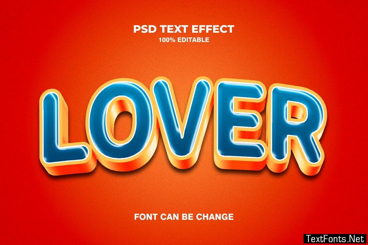 Lover 3d Text Effect