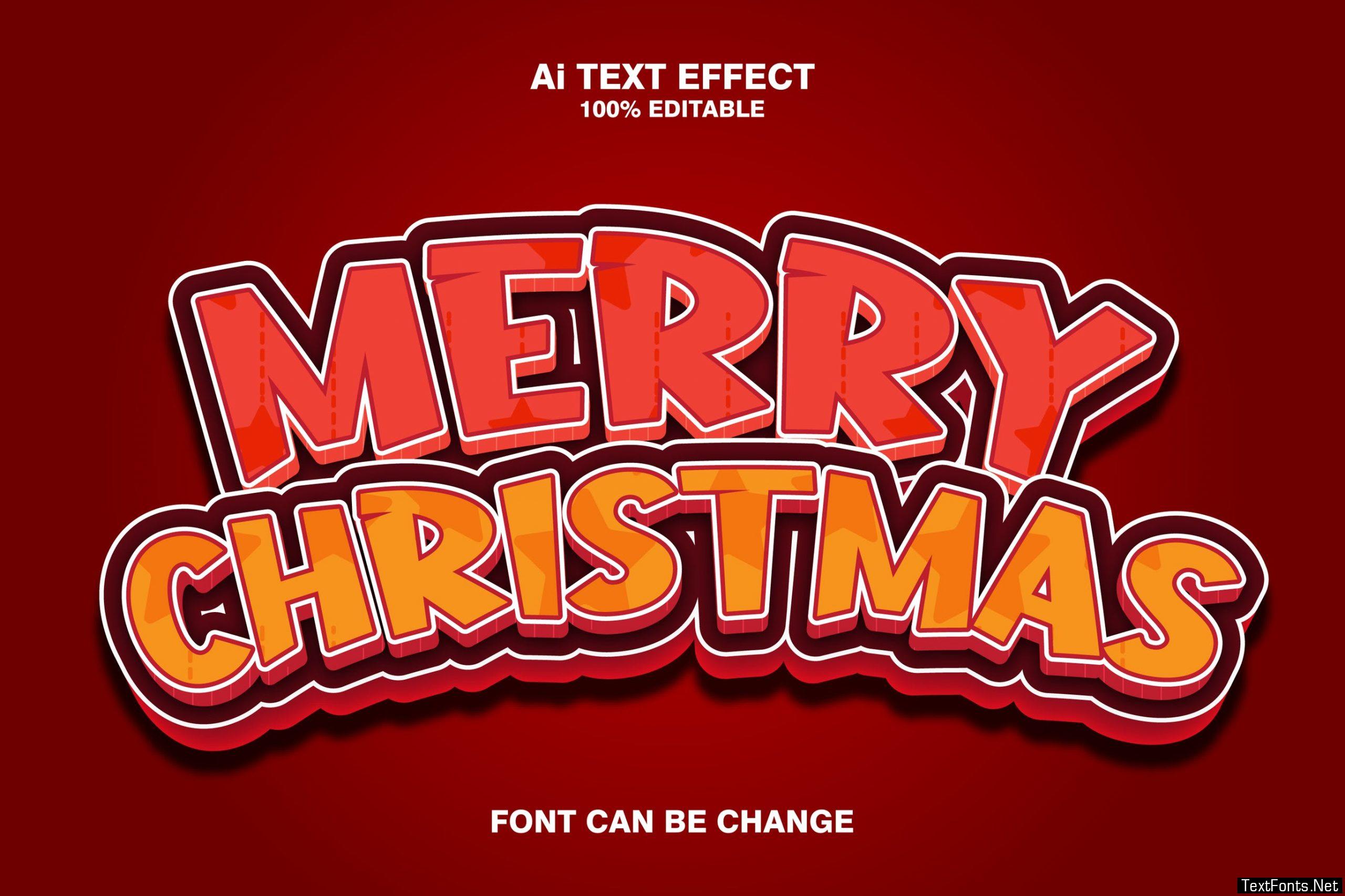 Mery Christmas 3d Text Effect