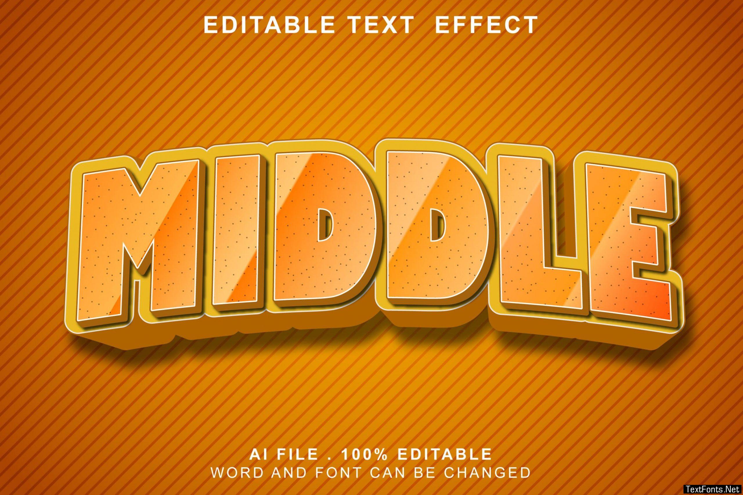 middle 3d text effects