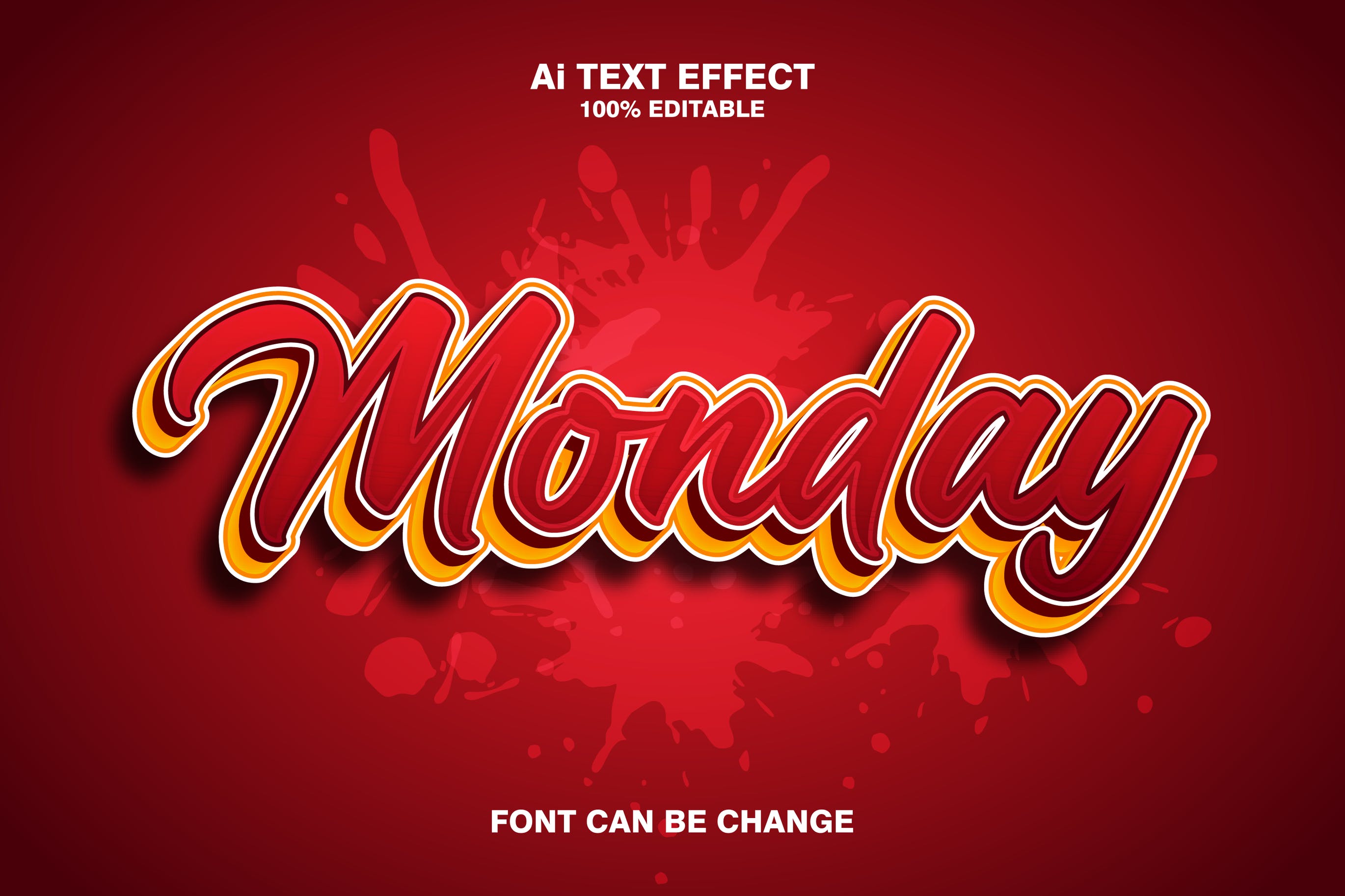 Monday 3d Text Effect