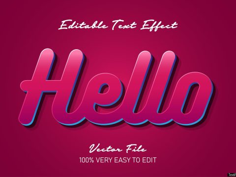 pink blue hello text effect