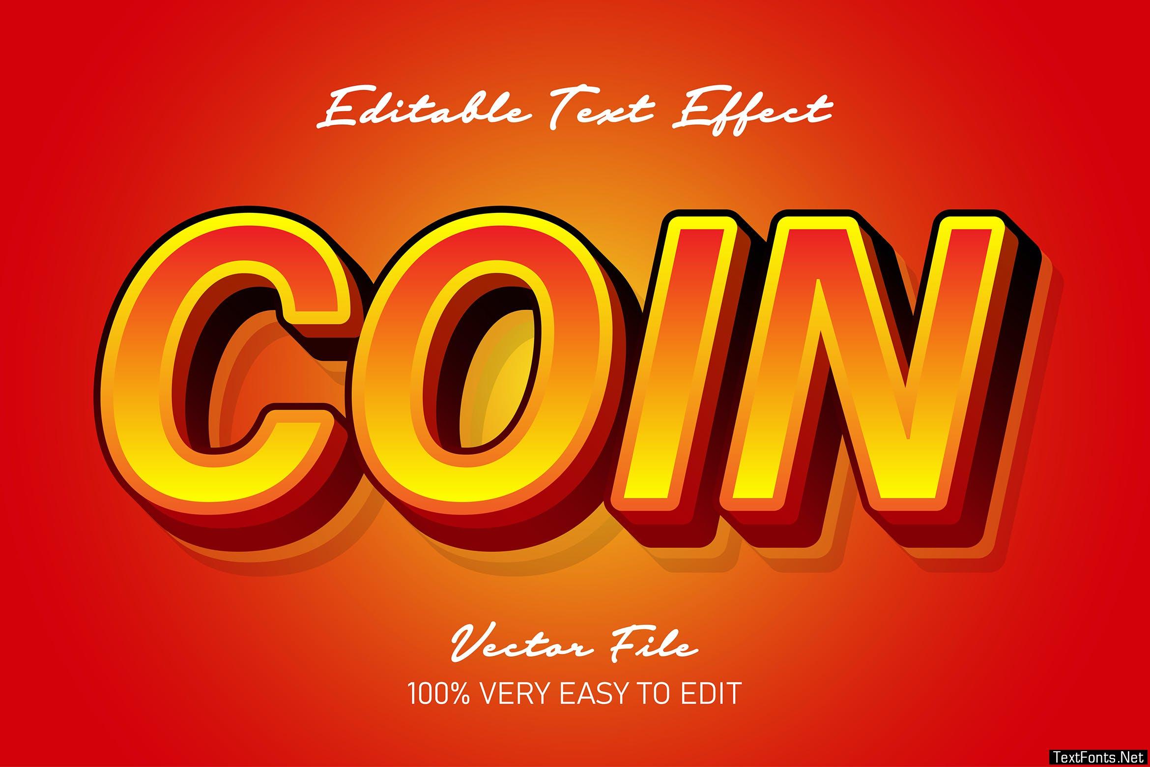 Red coin smooth text effect