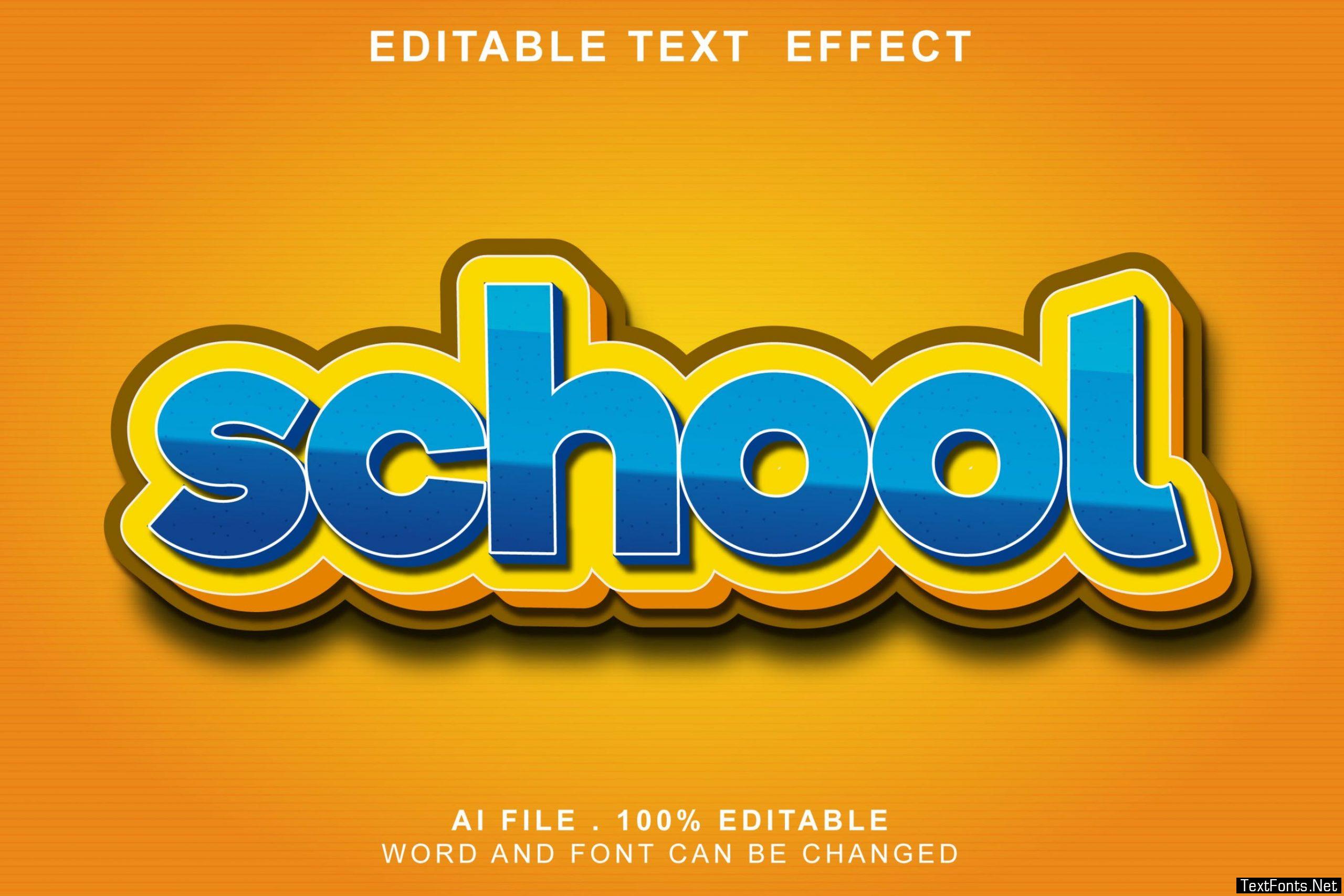 School 3d Text Effect