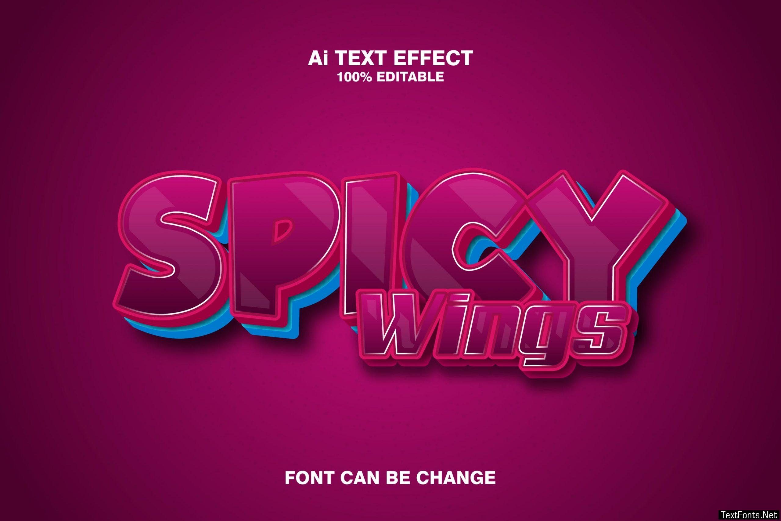Spicy Wings 3d Text Effect
