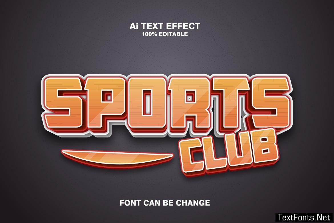 Sports Club 3d Text Effect