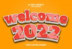 Welcome 2022 3d Text Effect