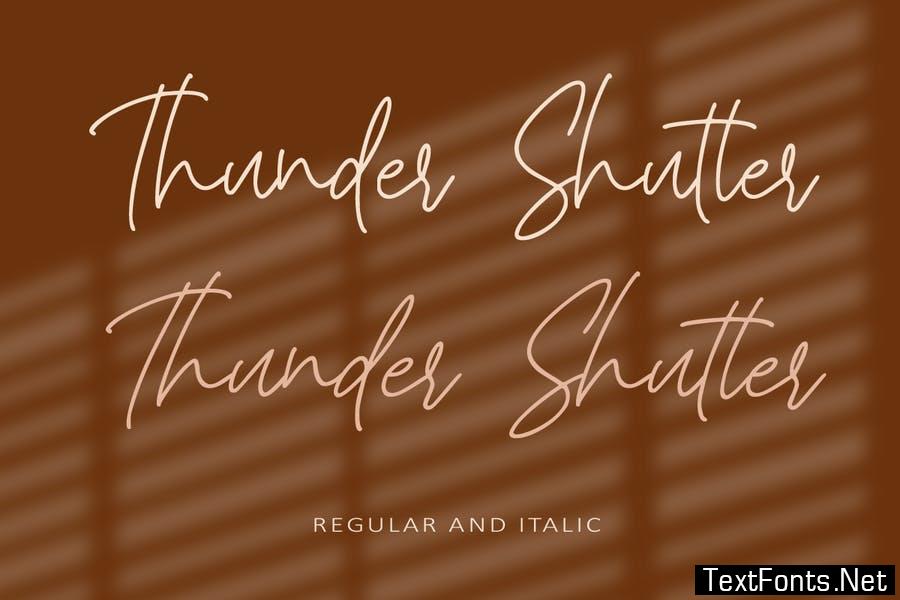 AM Thunder Shutter - Signature Font