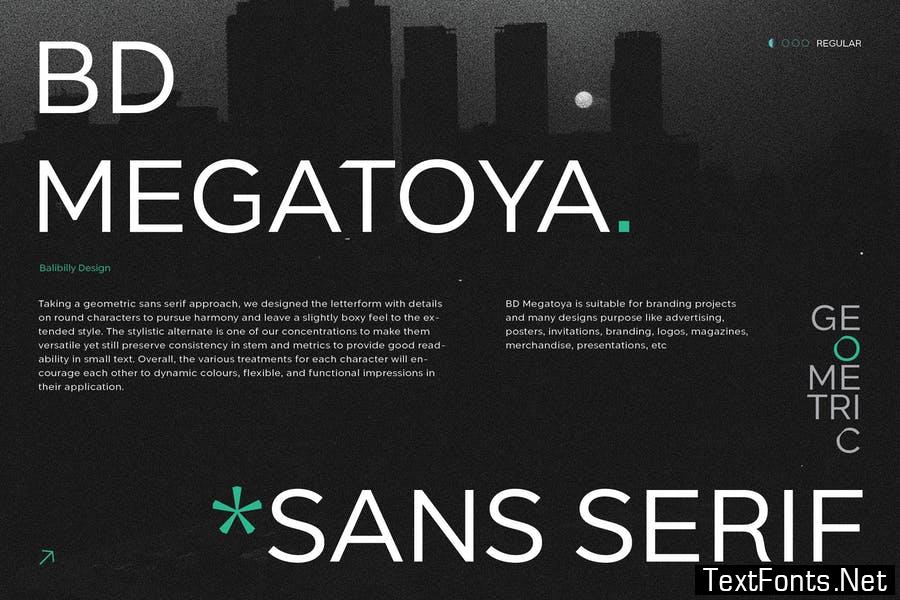 BD Megatoya | Geometric Sans Serif Font