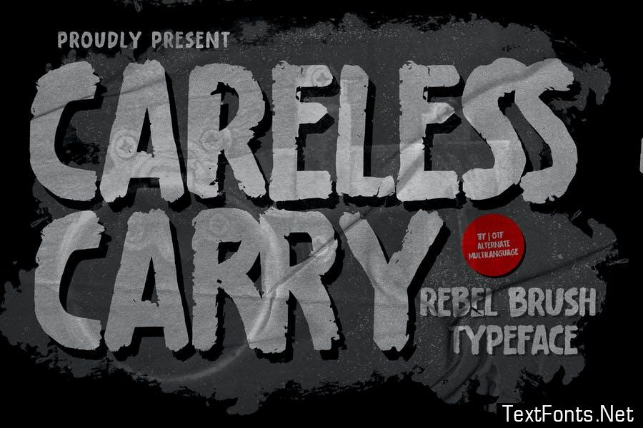 Careless Carry - Rough Brush Typeface Font