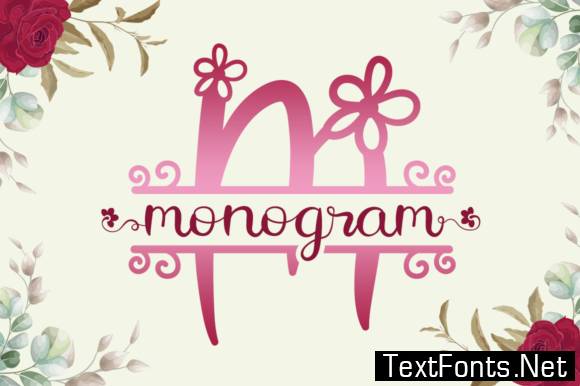 Flower Monogram Font