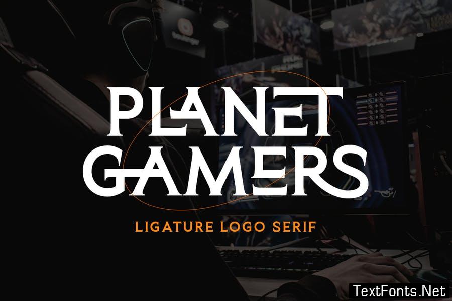 Planet Gamers - Ligature Logo Serif Font