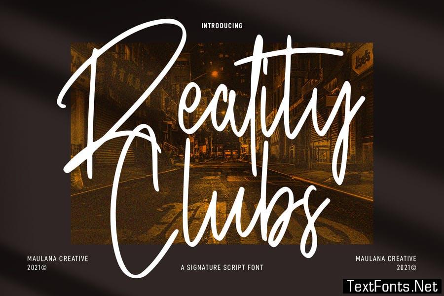 Reality Clubs Script Font