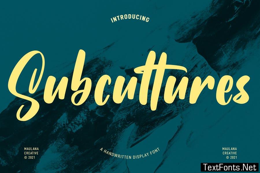 Subcultures Handwritten Display Font