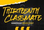 Thirteenth Classmate - Handmade Brush Font