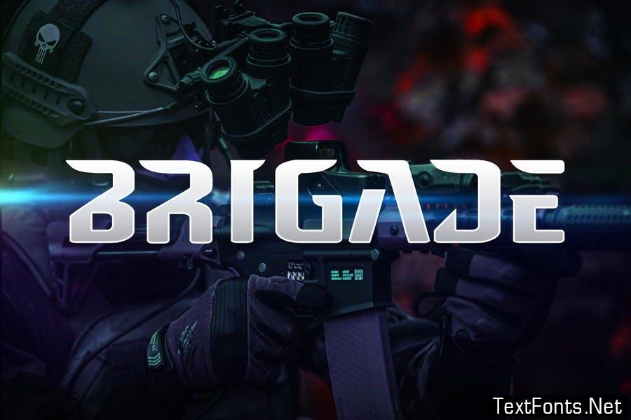 Brigade - Modern Techno Military Font Typeface Font