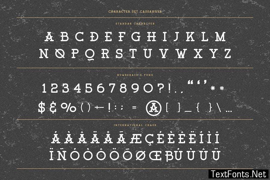Cassanova Monoline Slab Serif Font