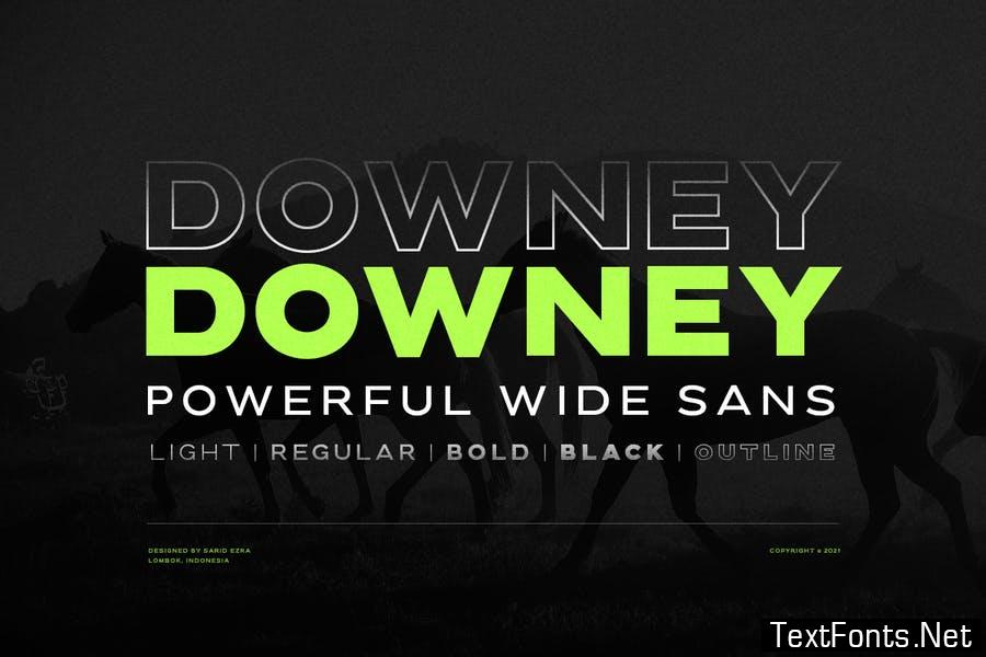 Downey - Powerful Wide Sans Font