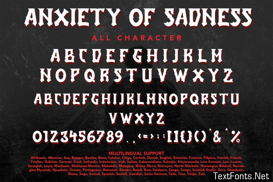 Anxiety Of Sadness - Blackletter Display Font