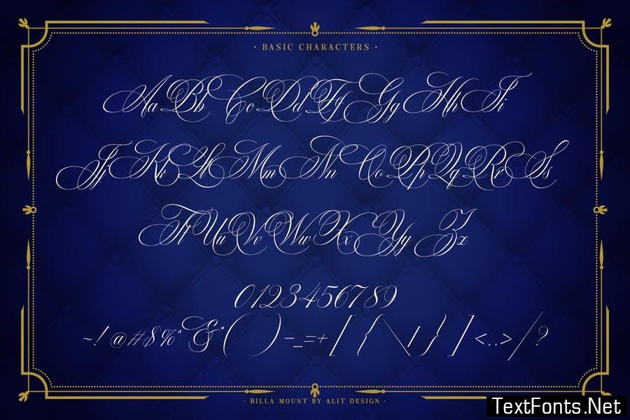 Billa Mount Luxury Script Font