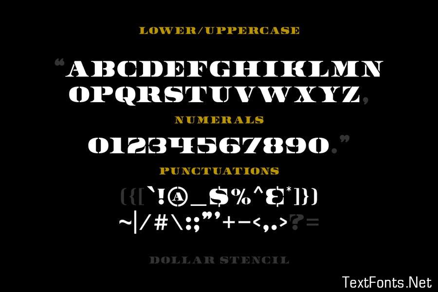 Dollar Stencil Font