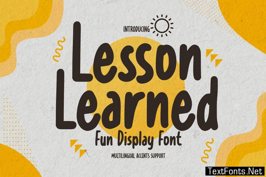 Lesson Learned - Fun Display Font