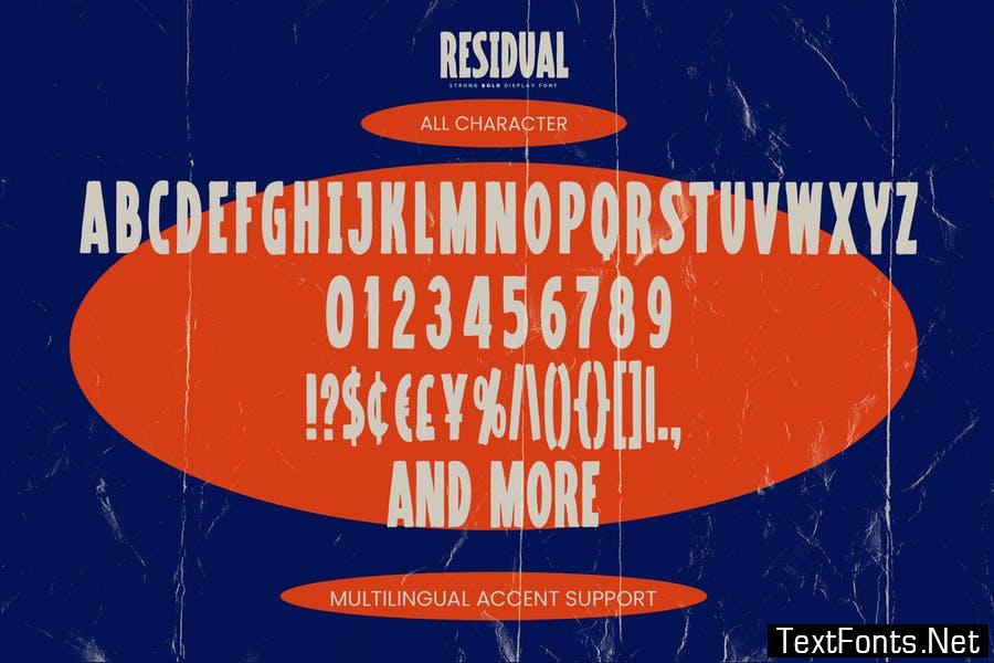 RESIDUAL - Strong Bold Display Font