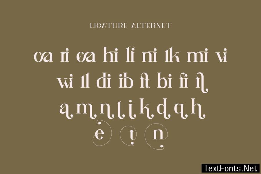 Wifian Ligature Serif Typeface Font