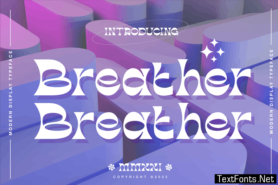 Breather Modern Display Typeface Font