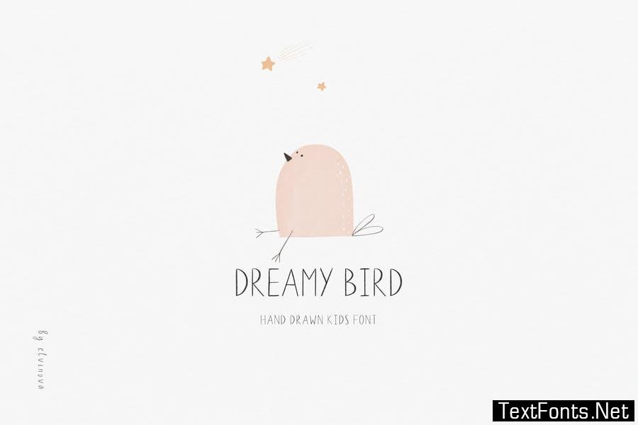 Dreamy bird cute font