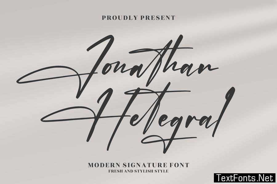 Jonathan Hetegral Modern Siganture Font