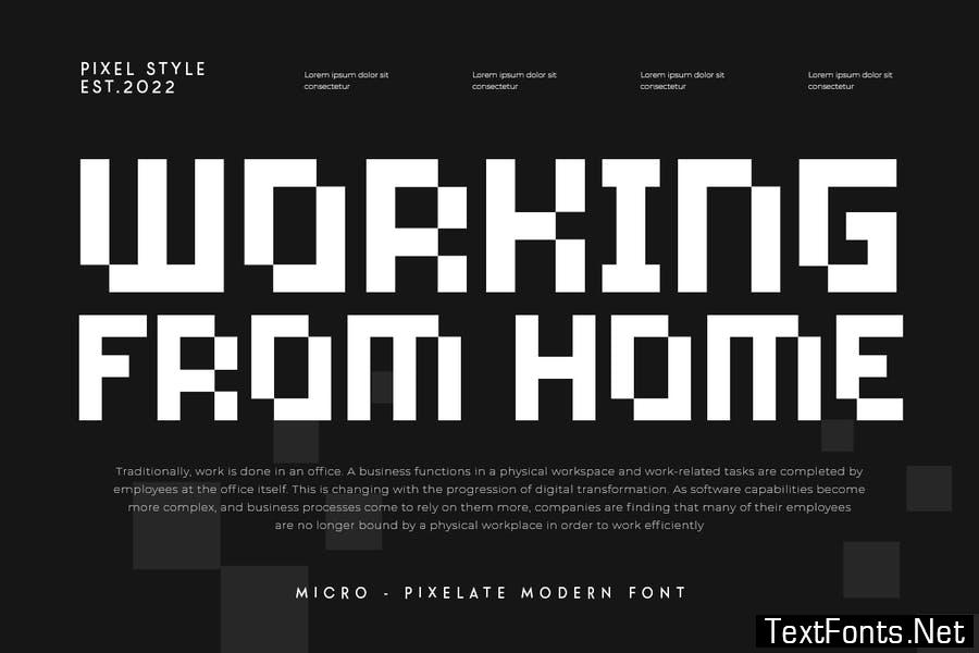 Micro - Pixelate Modern Font